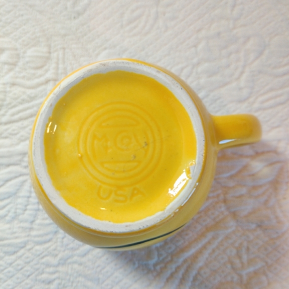 Vintage  1971 McCoy Ceramic Pottery Smiley Happy Face Coffee Cup Mug Yellow - Picture 6 of 9